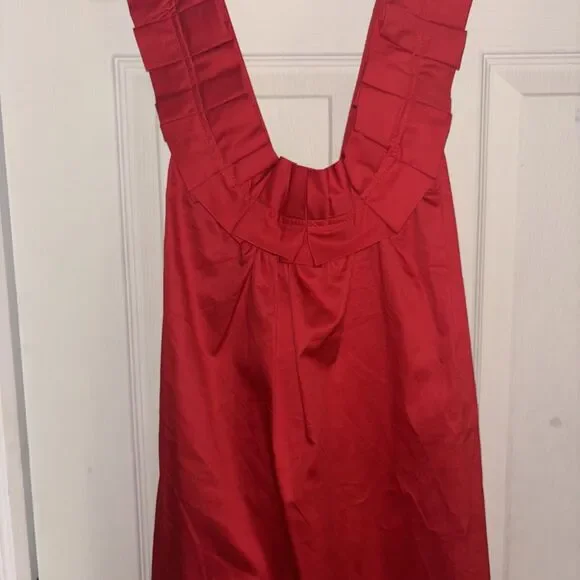 Zara Trafaluc Ruffled Off-Shoulder Dress Women’s Med Red Bodycon festive Mini - Picture 5 of 8